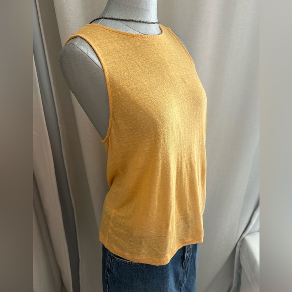 Banana Republic 100% Linen Draped Cross Back Tank Top Small Quiet Luxury - Picture 3 of 8